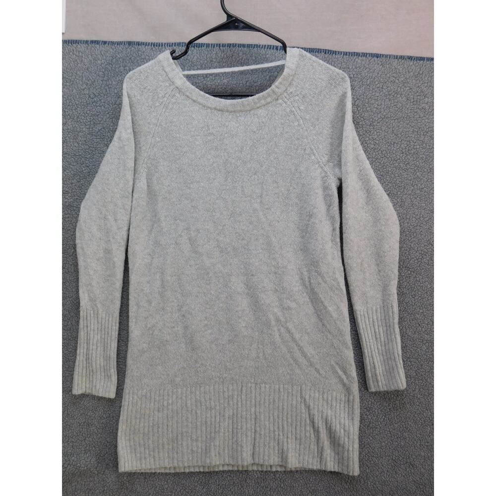 RVCA Sheath Sweater Dress XS Open Back Gray Knit Shift Long Sleeve Cross Strap